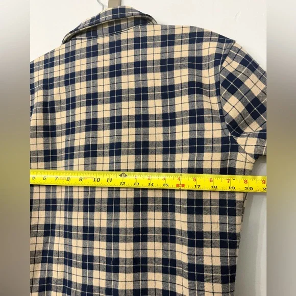 Nomad Men’s Small Navy Blue and Cream Plaid Lined Flannel Shirt Long Sleeve EUC - Picture 6 of 6